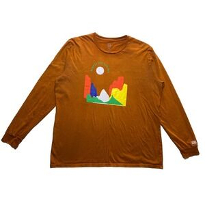 Topo Designs Men's XXL Graphic T-Shirt Long Sleeve Orange Organic Cotton